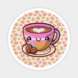 Coffee cup coffee drinker funny cute colorful Magnet